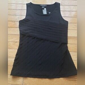 NWT White House Black Market, Black Tank with pattern on front. Size XS